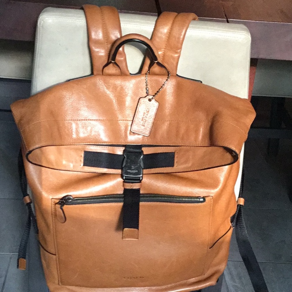 Ladies beautiful leather coach backpack.